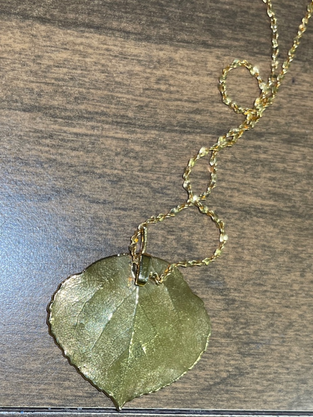 Vintage Gold Plated Leaf 17" Necklace